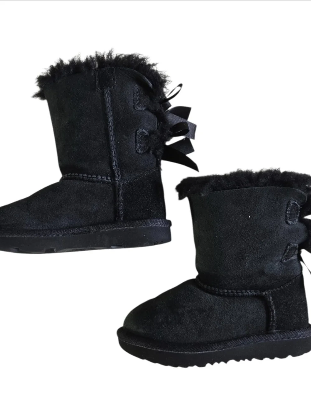 Ugg Bailey Bow II Toddler Girls Black Lace Up Booties, Size US 7